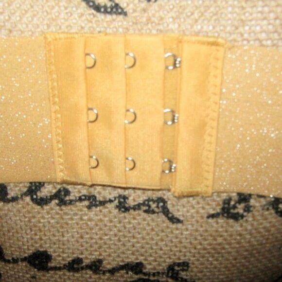 Youmita Pale Gold Glittery Fabric Cross Front 38B Bra NWT - Picture 2 of 11